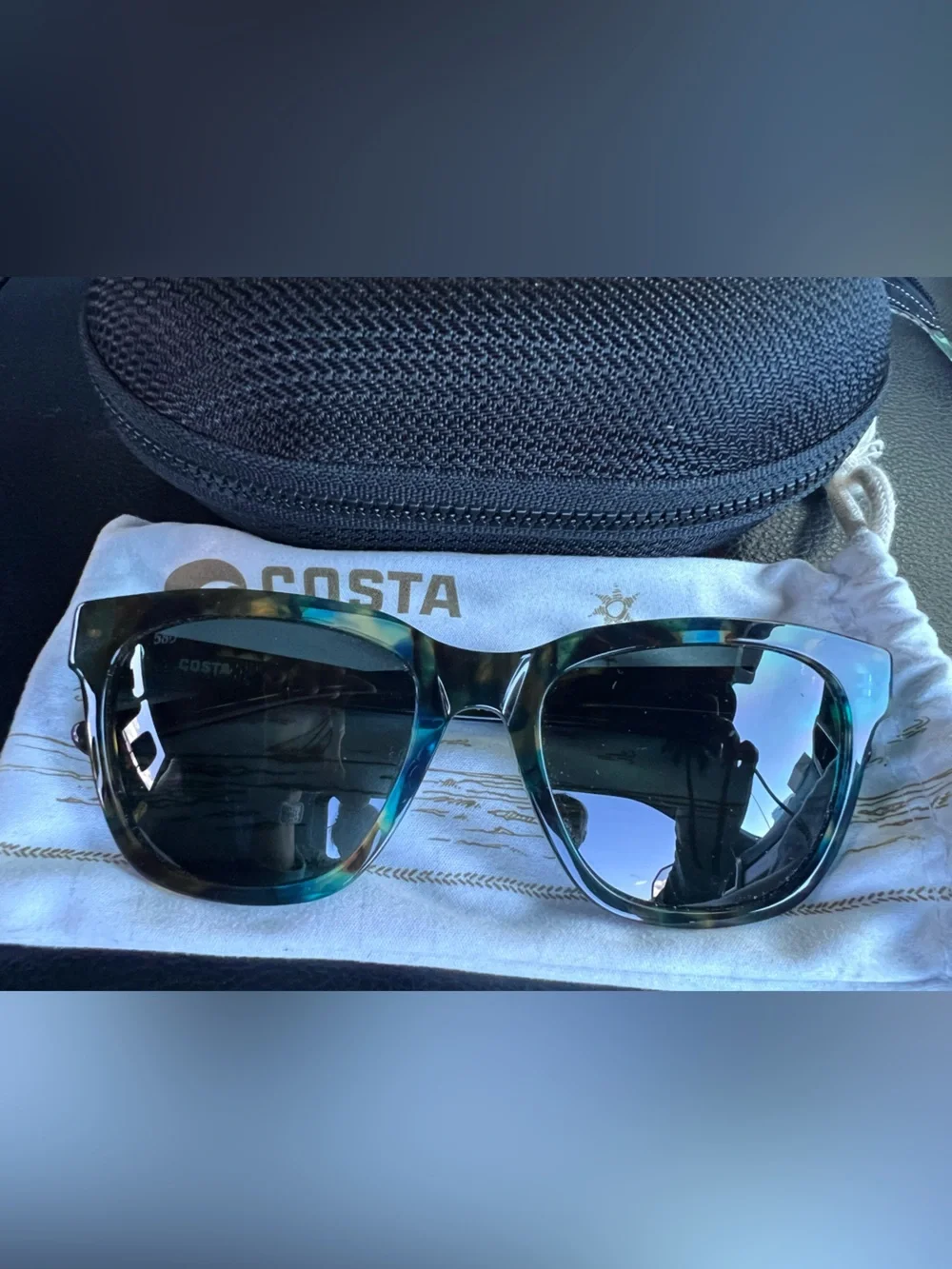 Women's Costa Sunglasses- Coquina tortoise blue/green